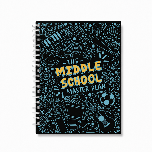 The Middle School Master Plan — Black + Teal Graphic Cover (Planner + 1 Full Year of Hub Access)