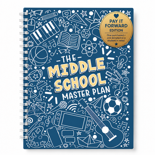 Pay It Forward Edition — Give a Middle Schooler the Tools They Deserve - Teal + White Graphic Cover (Planner + 1 Full Year of Hub Access)