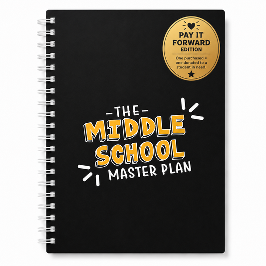 Pay It Forward Edition — Give a Middle Schooler the Tools They Deserve - Black Graphic Cover (Planner + 1 Full Year of Hub Access)